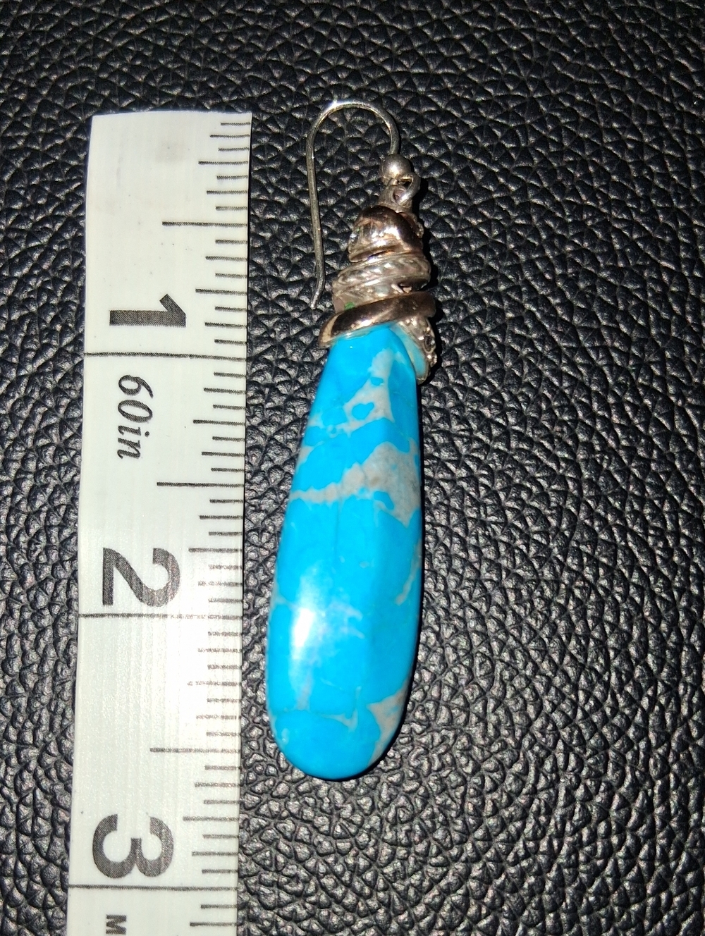 Single Turquoise Colored Drop Earring - Picture 4 of 5